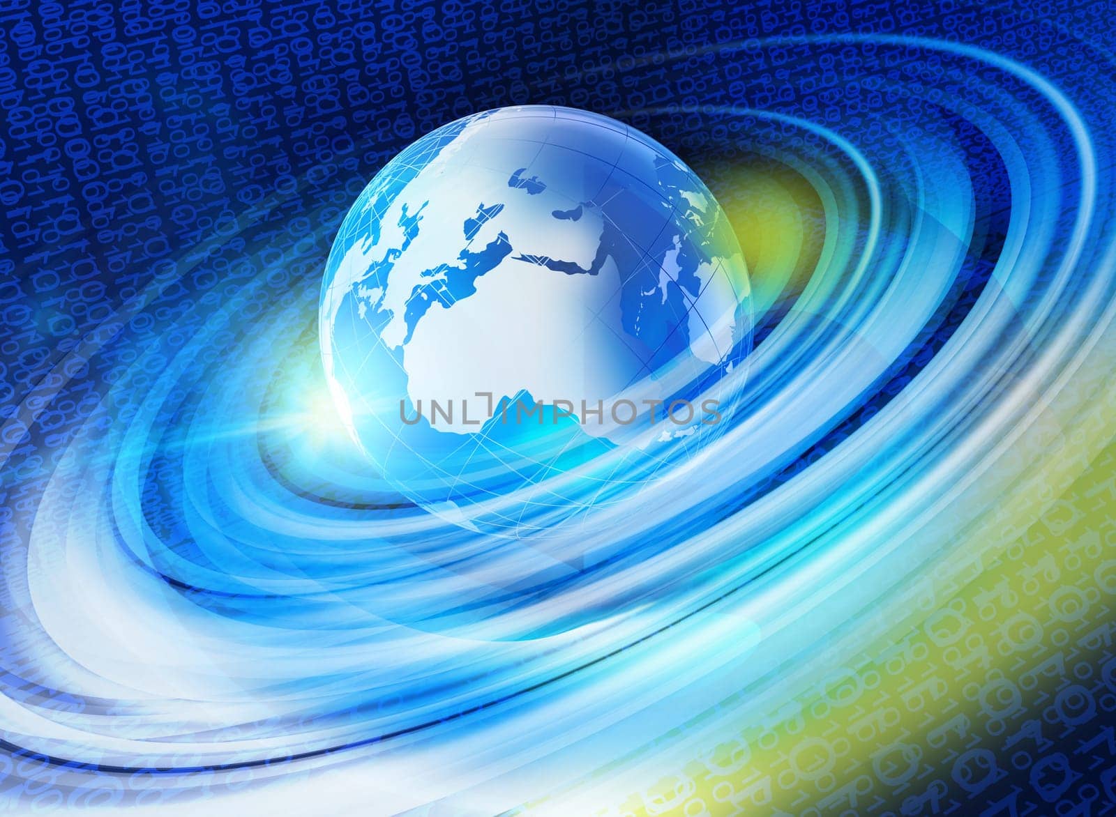 Graphical digital world background with earth globe