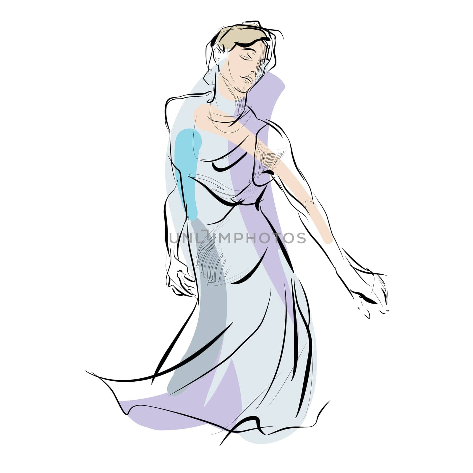 Woman dancing. Beautiful girl. Woman music vector illustration. Hobbies and interests.