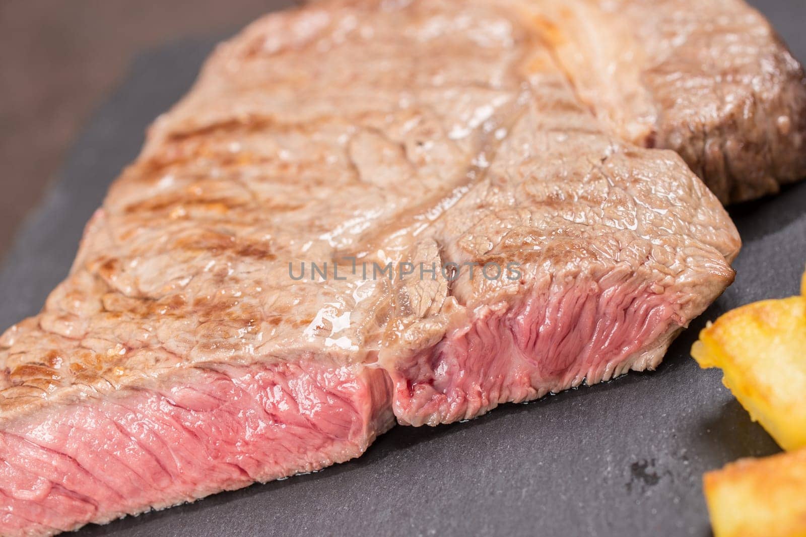 Close-up grilled beef dry aged