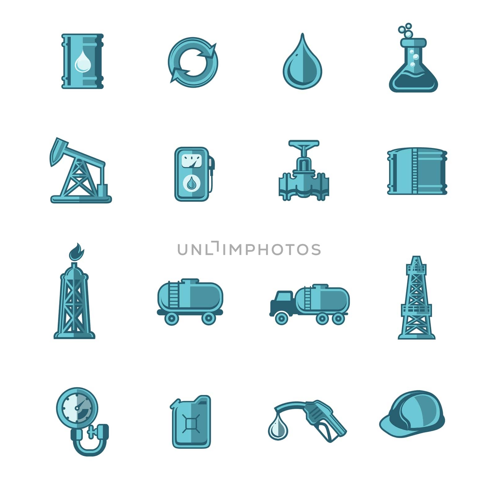 Oil and gas industry icons set