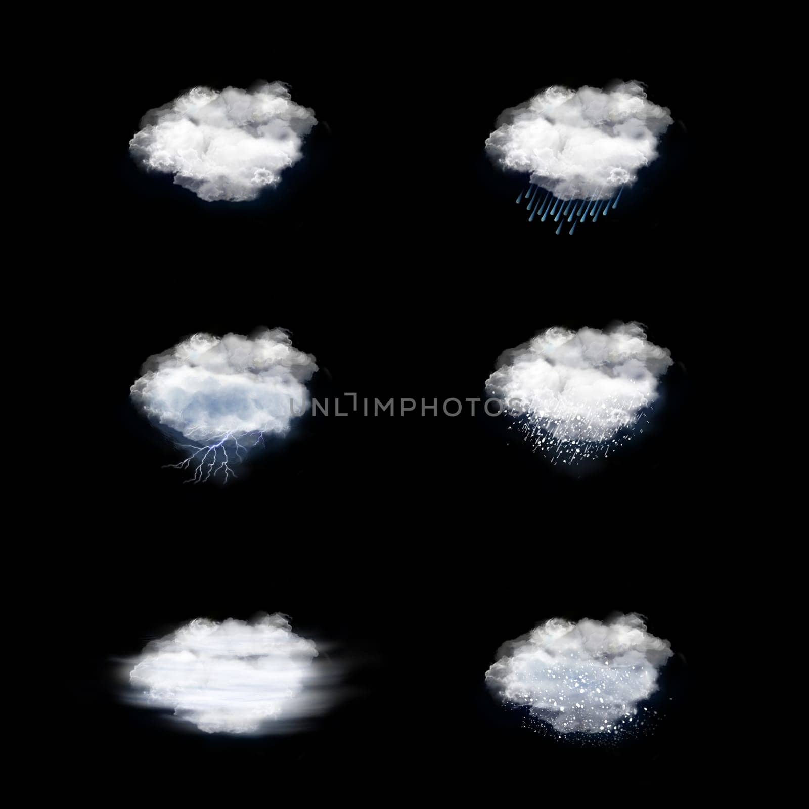 Weather Forecast Icons Set, on a white background