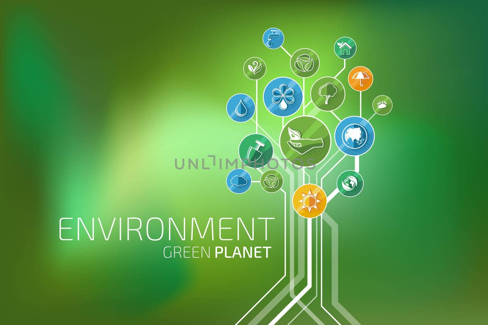 Ecology infographic elements and icons tree. Environment, Green Planet