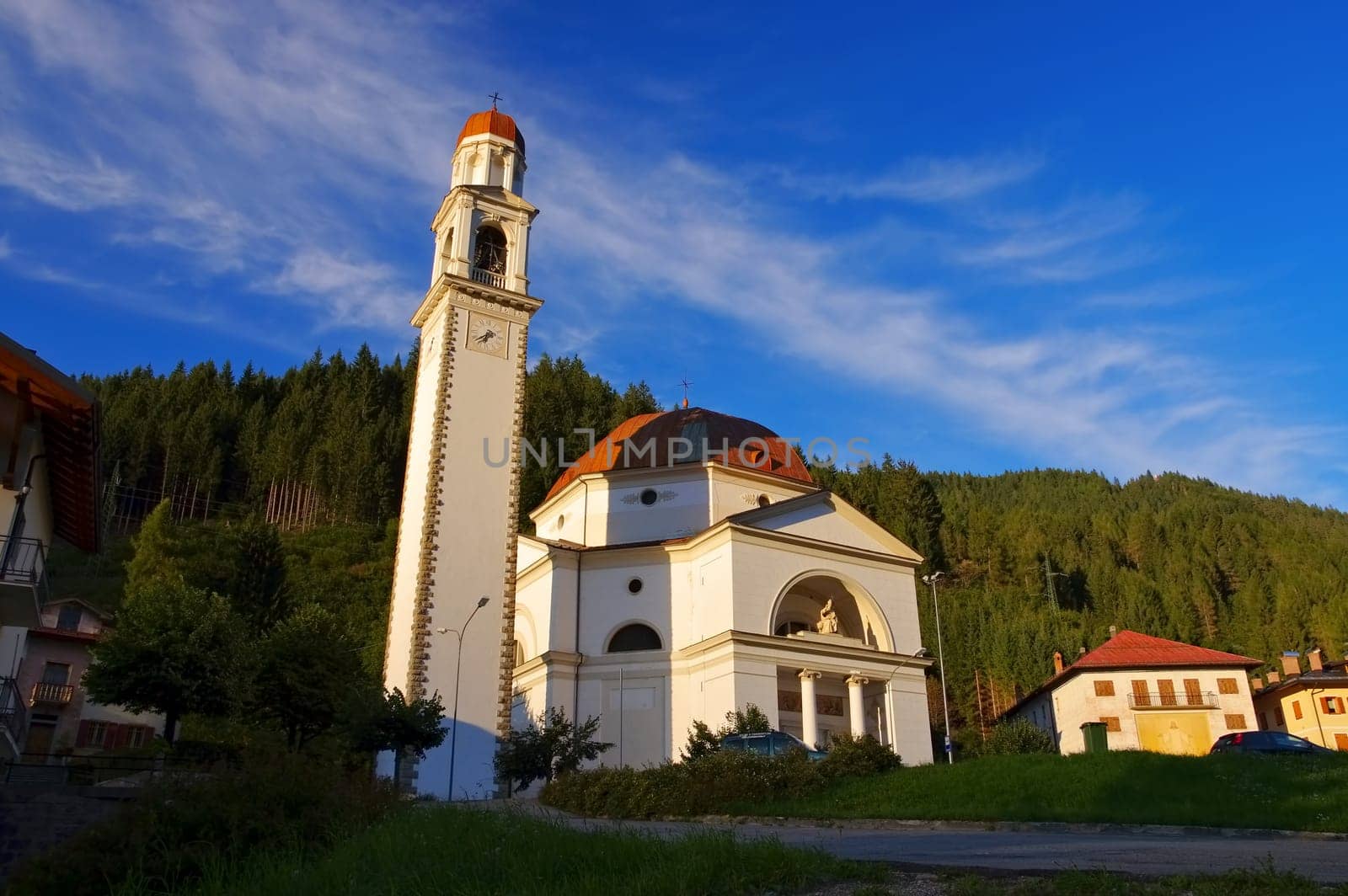 Auronzo di Cadore Church in the evening - Auronzo di Cadore church in evening