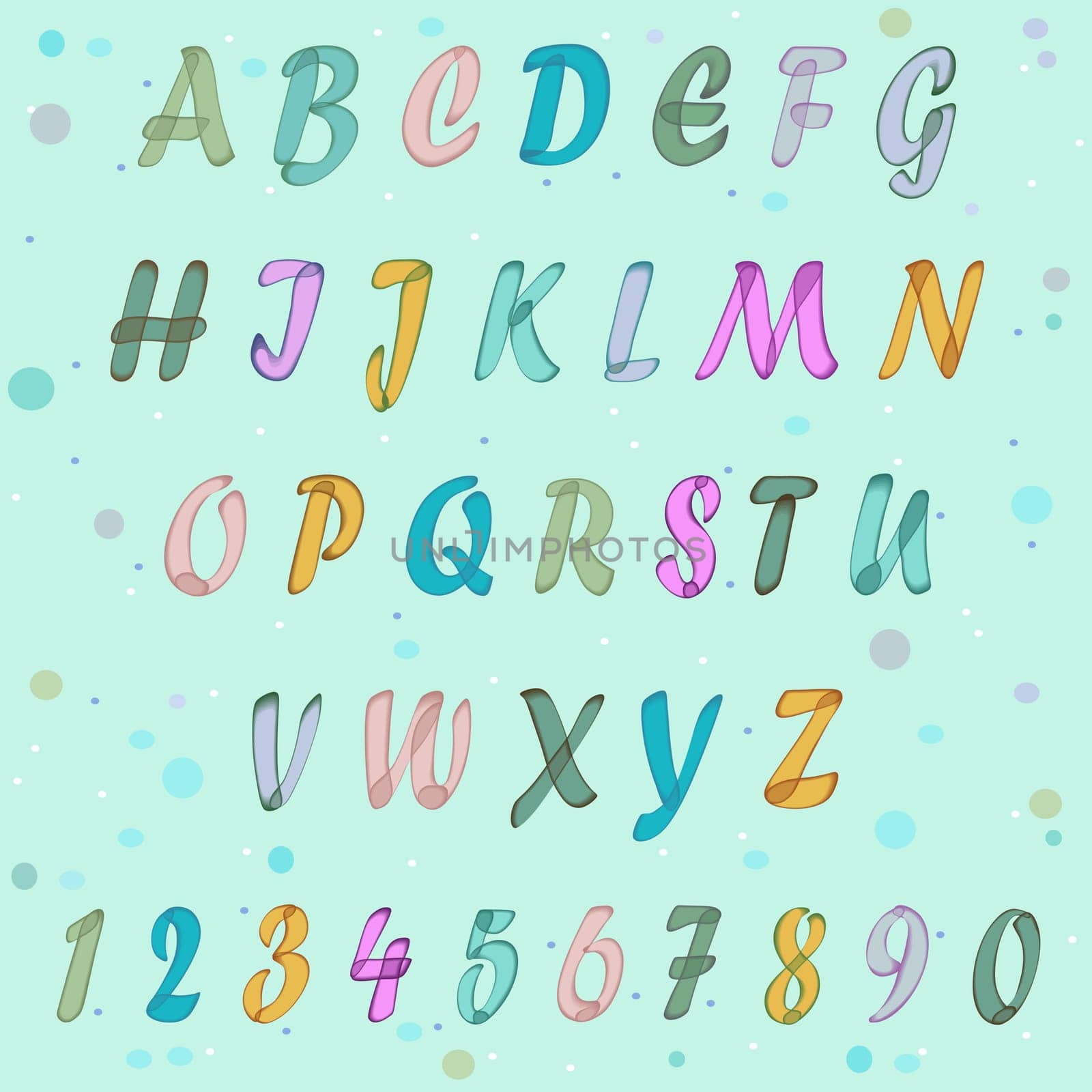 Watercolor Handwriting Alphabet