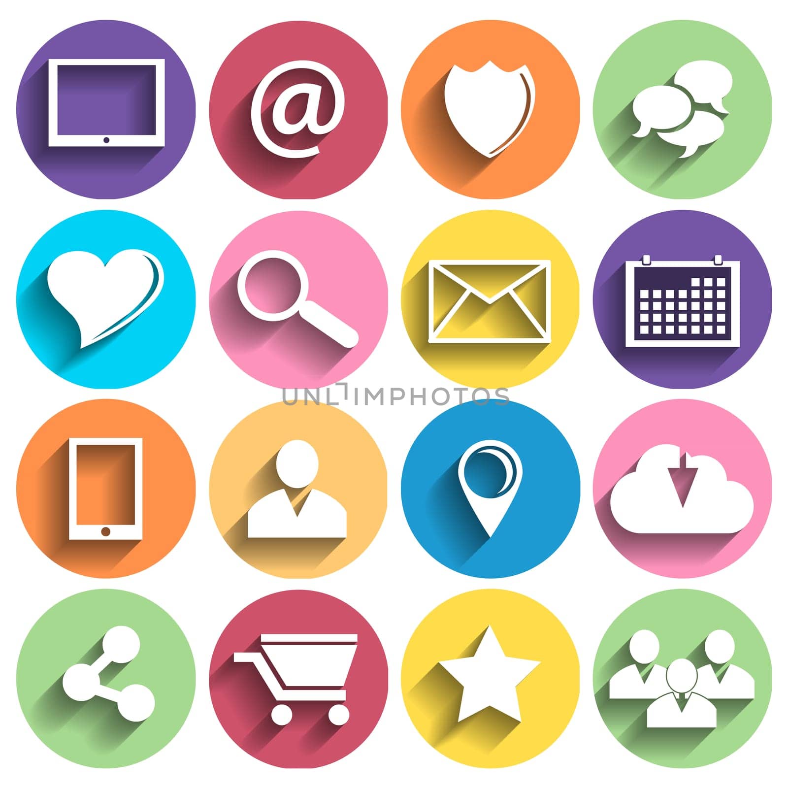 Vector flat icons. Communication icon set
