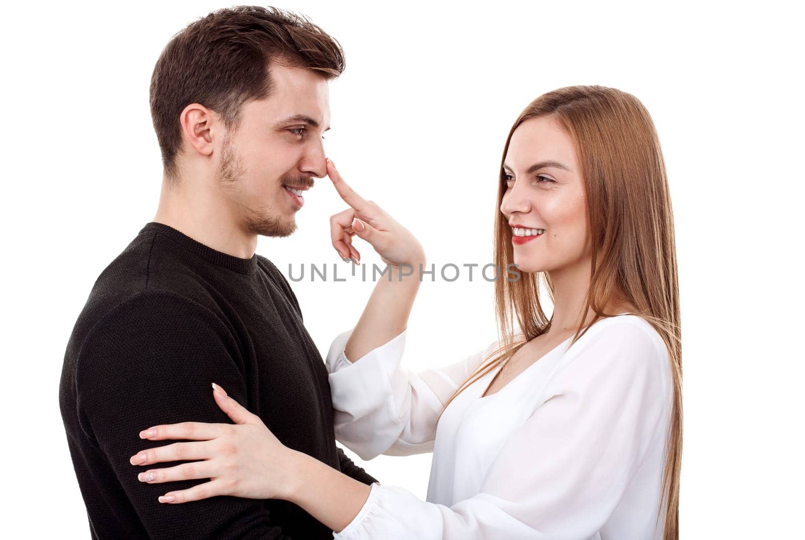 Happy young couple having fun together cutely