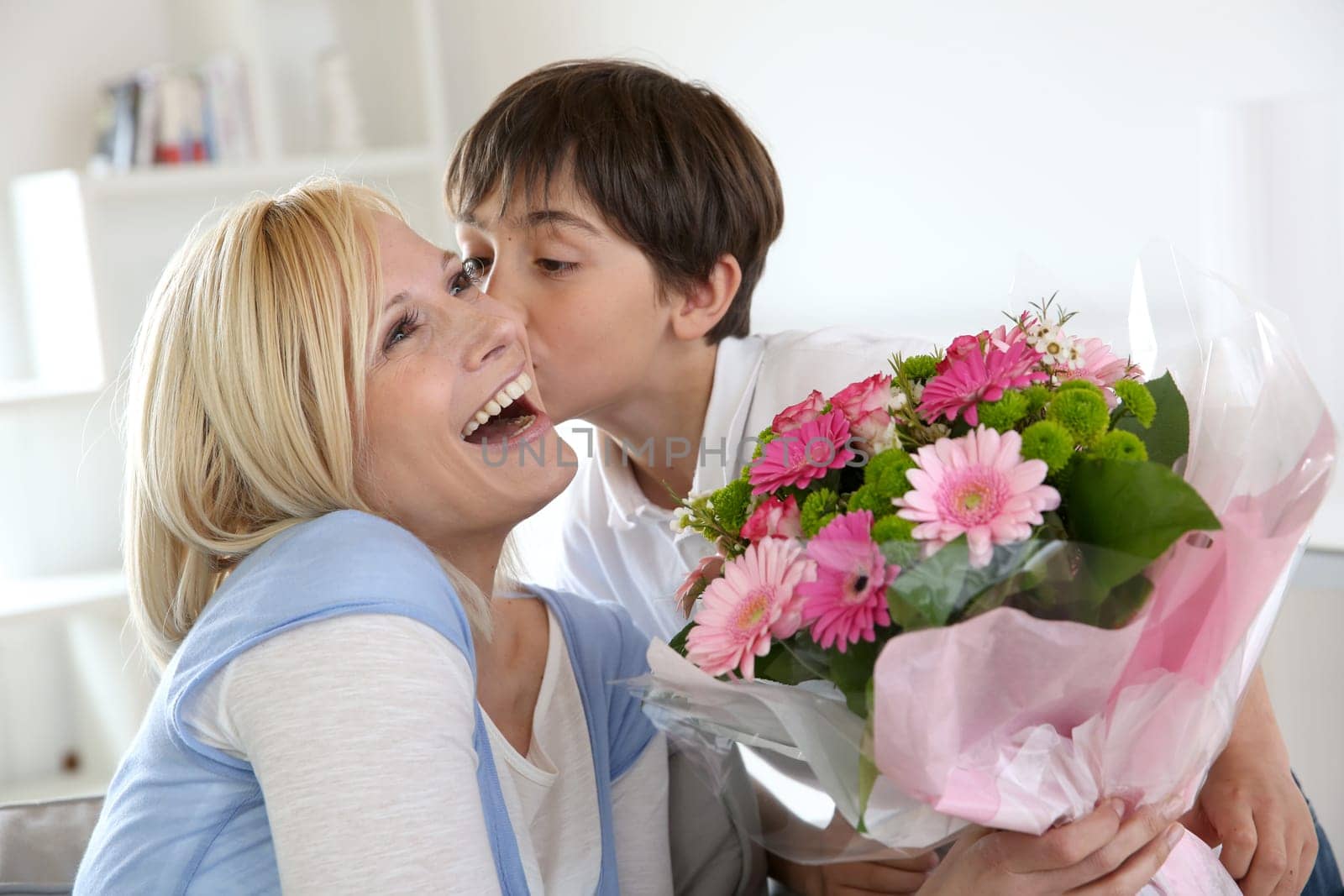 Young boy celebrating mother's day