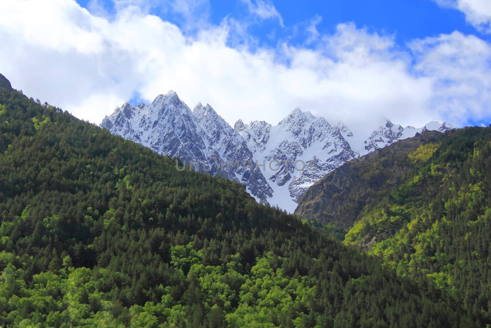 Image of beautiful landscape with Caucasus mountains