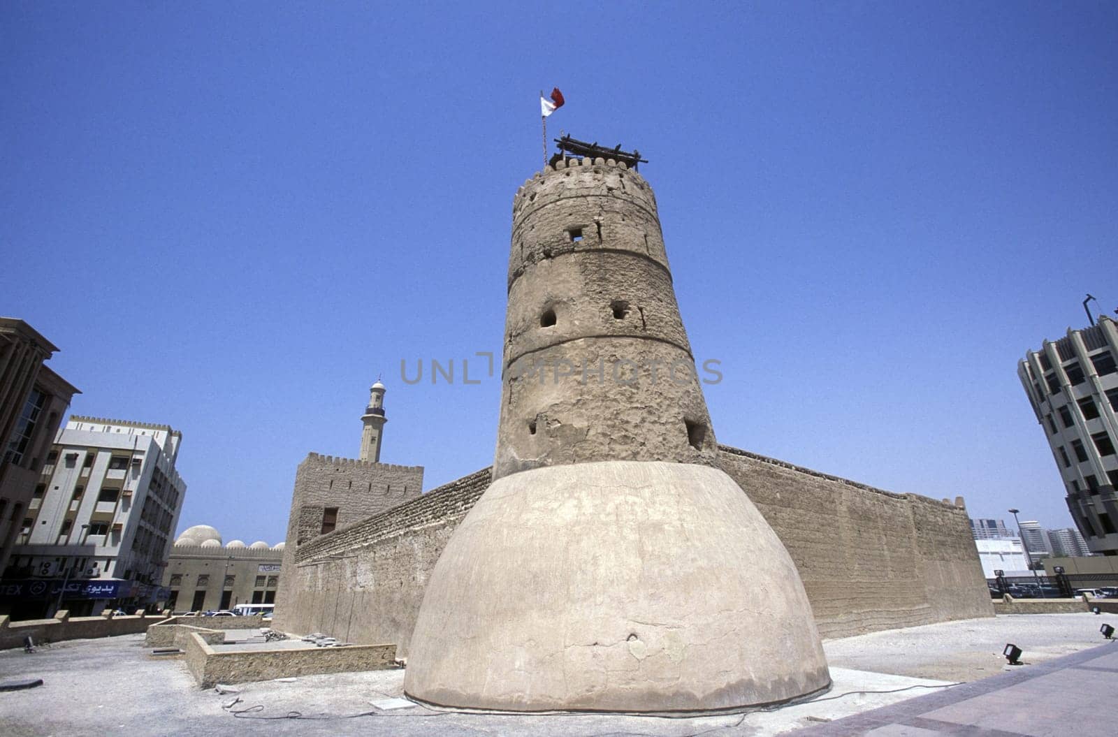 the Al Fahidi Fort in the old town in the city of Dubai in the Arab Emirates in the Gulf of Arabia.