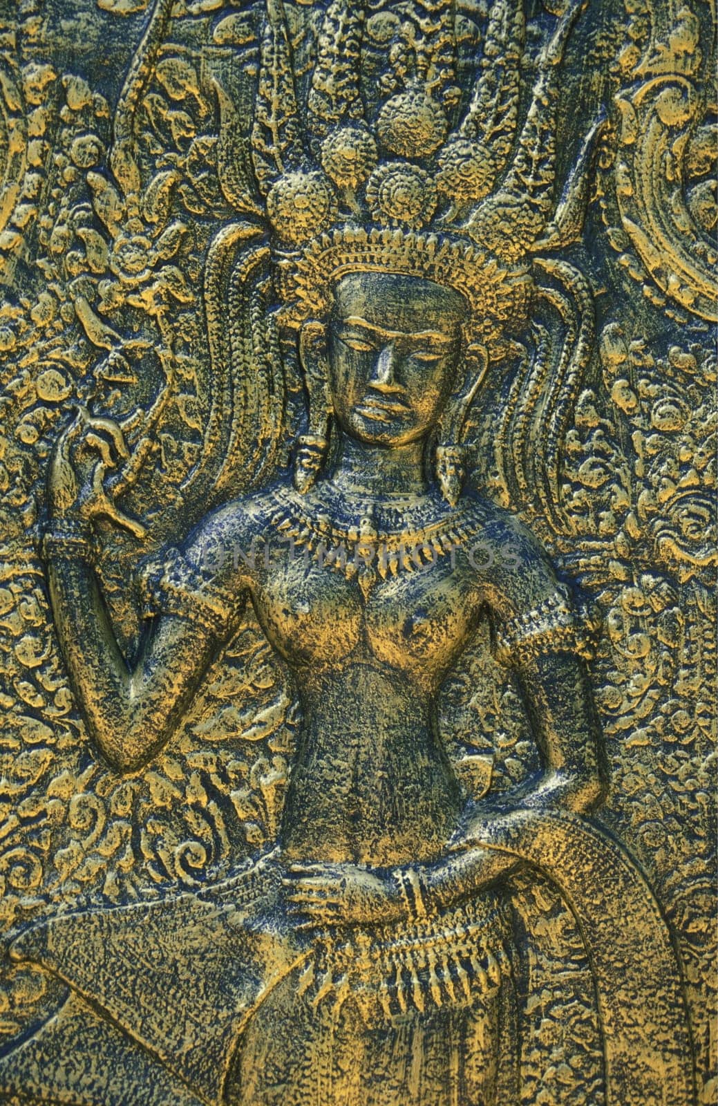 A mural at the Royal Palace in the capital Phnom Penh in Kambotscha in South East Asia.