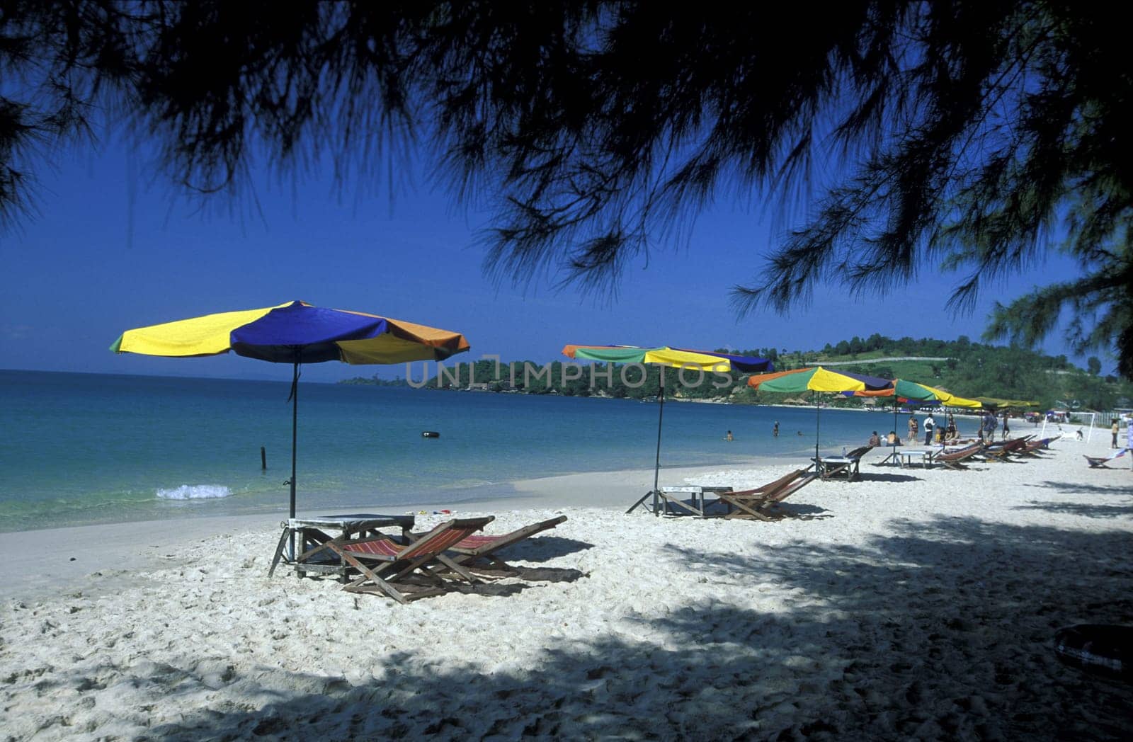 the beach at the coast of the Town of Sihanoukville in cambodia in southeastasia.