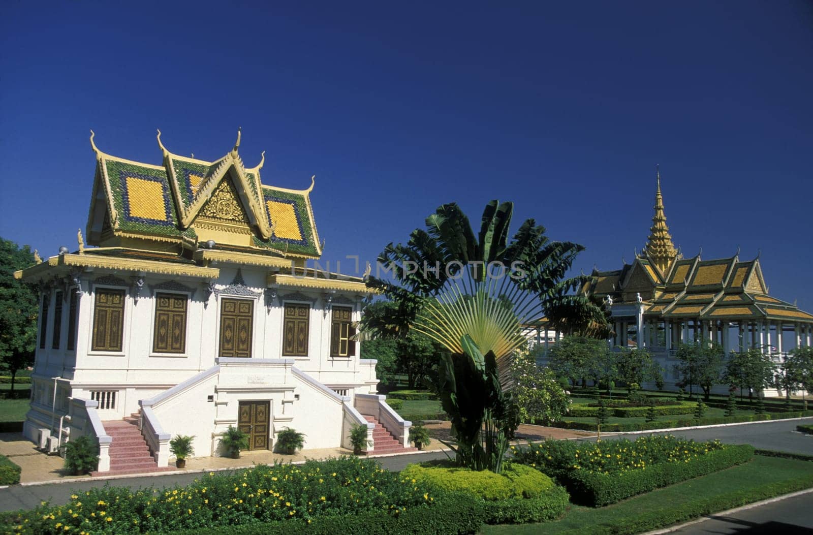 the king palace in the city of phnom penh in cambodia in southeastasia.