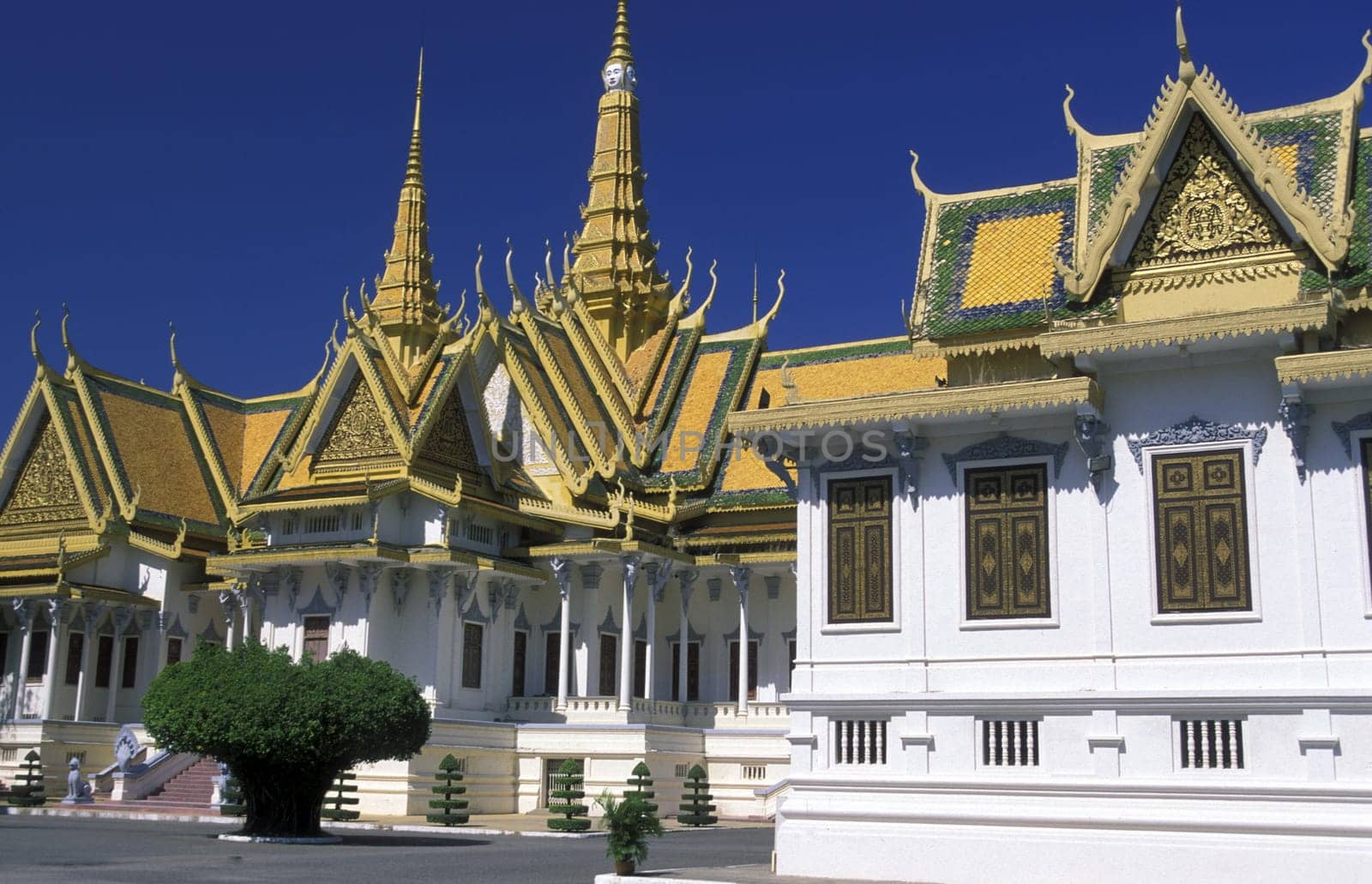 the king palace in the city of phnom penh in cambodia in southeastasia.
