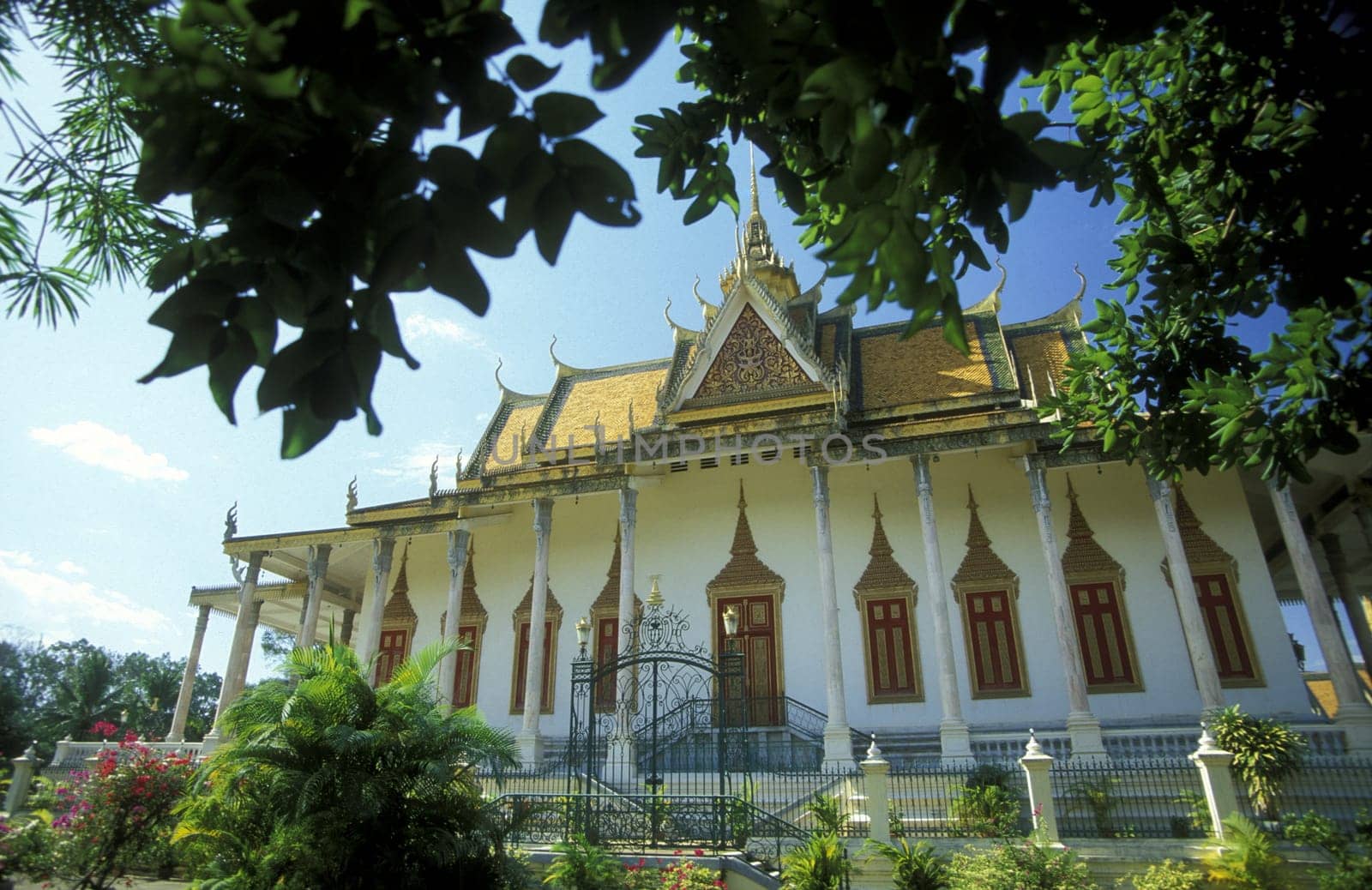 the Silver pagoda at the king palace in the city of phnom penh in cambodia in southeastasia.