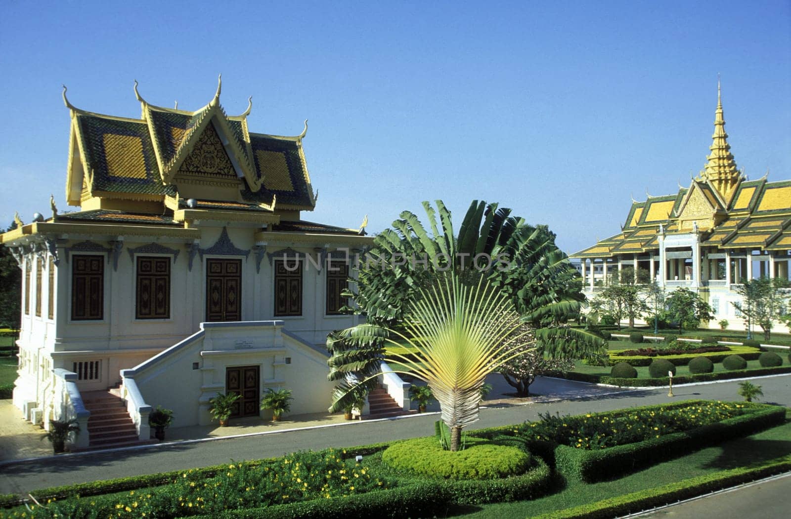the king palace in the city of phnom penh in cambodia in southeastasia.