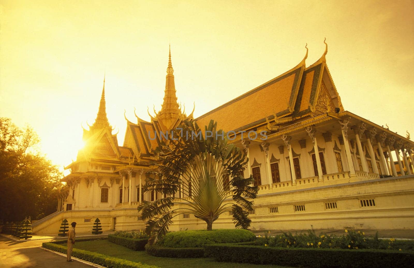 the Silver pagoda at the king palace in the city of phnom penh in cambodia in southeastasia.