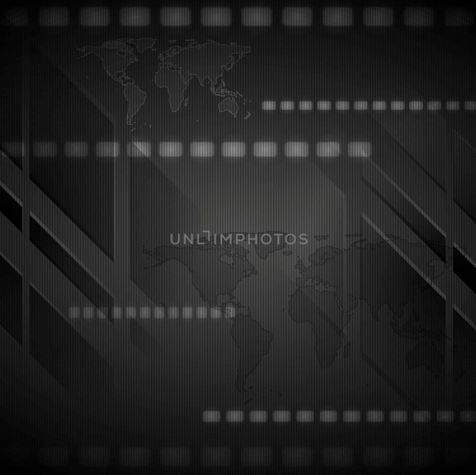 Dark hi-tech world map vector background