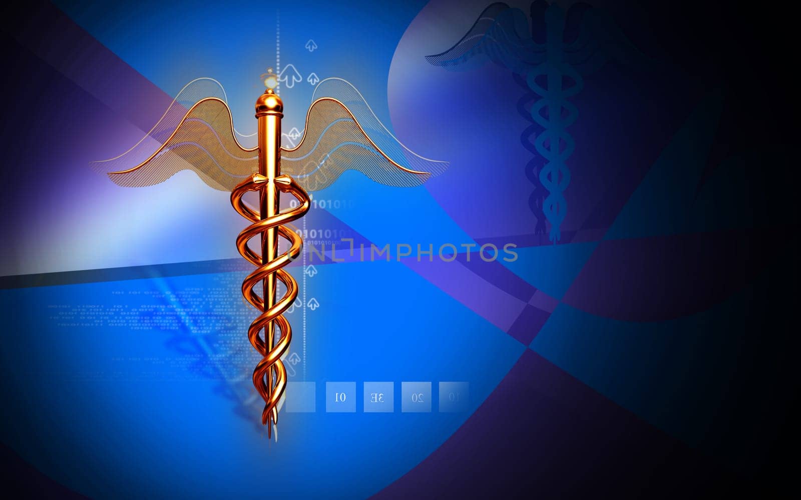 Digital illustration of Medical symbol in colour background