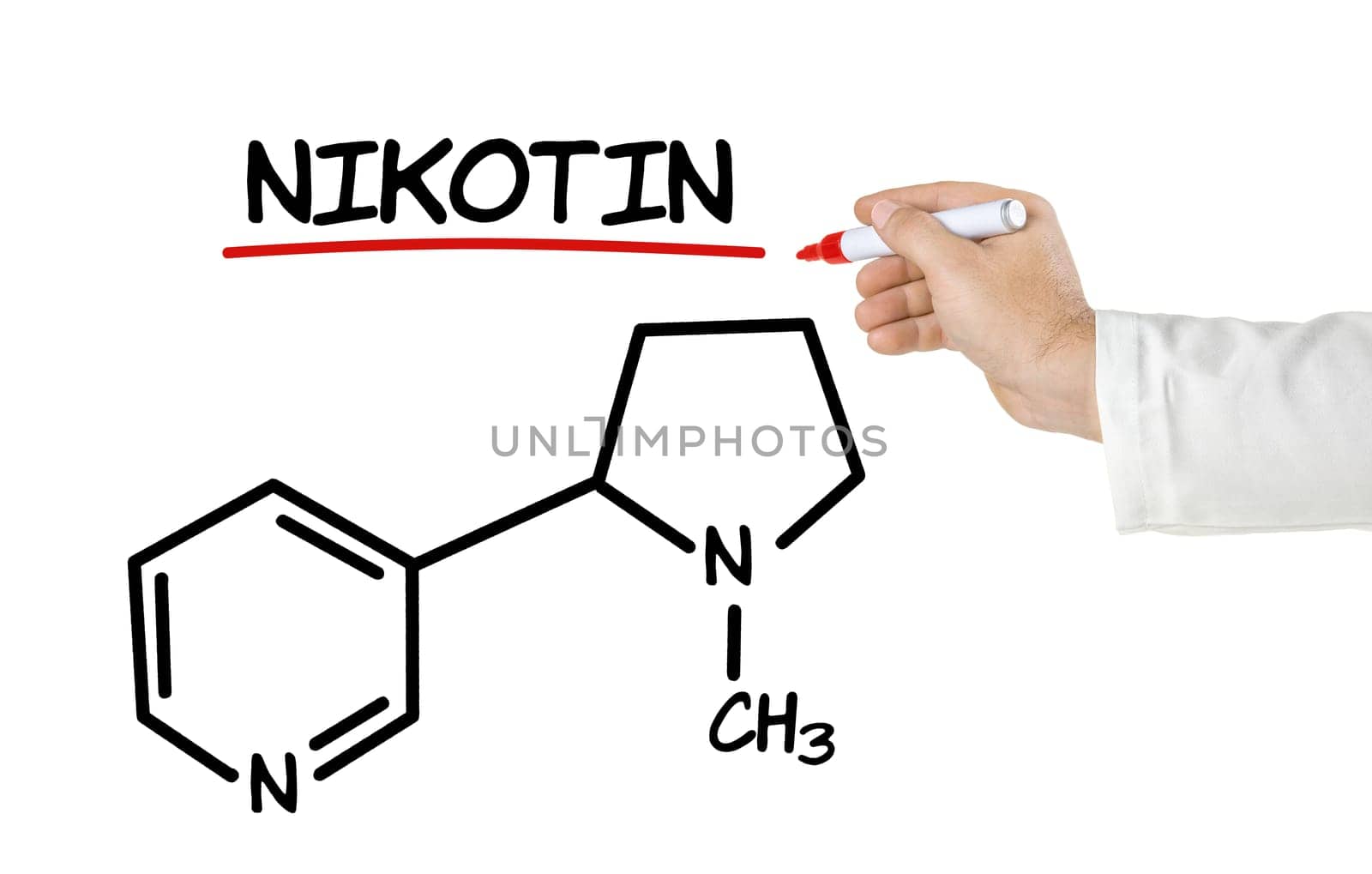 Chemical structural formula of nicotine