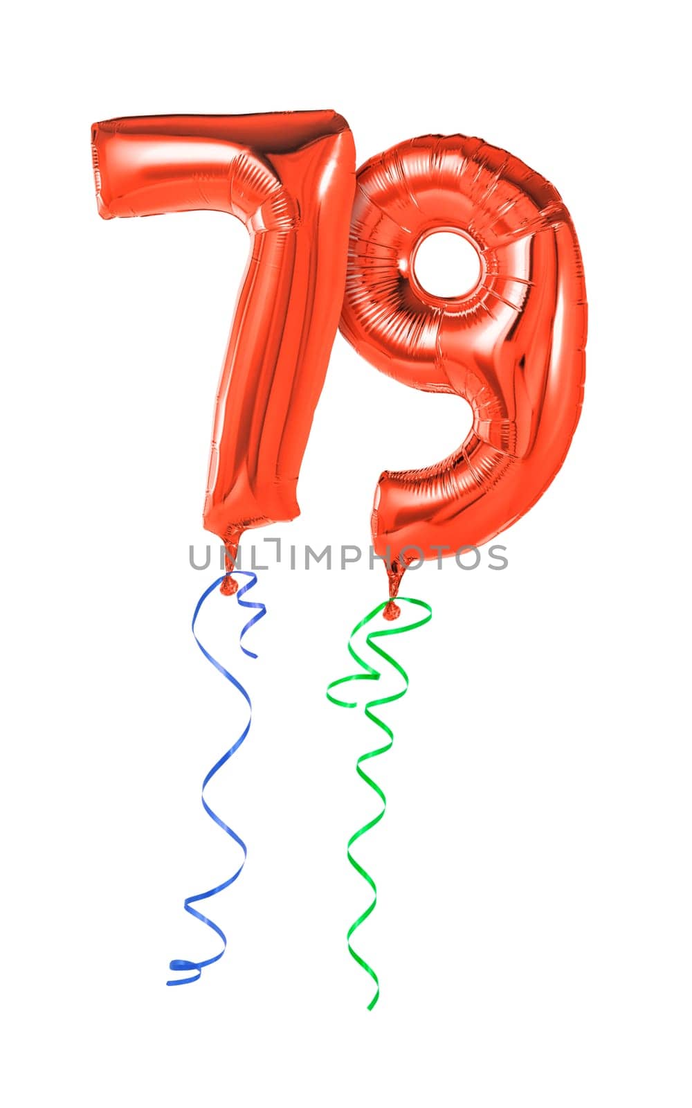 Red balloons with gift ribbon - number 79