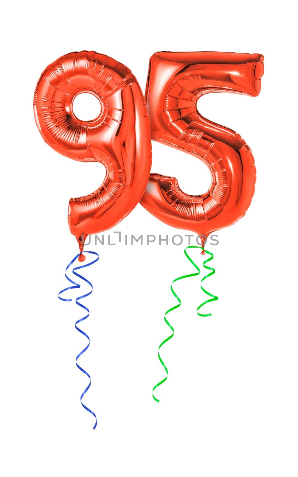 Red balloons with gift ribbon - number 95