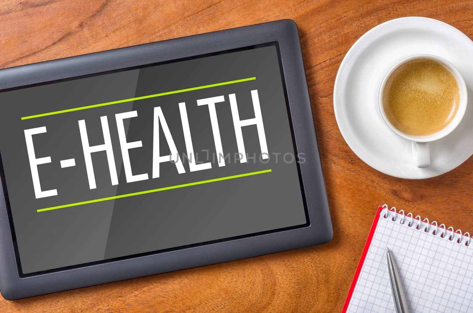 Tablet on desk - E-Health