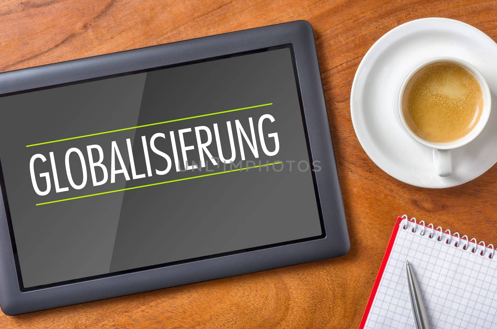 Tablet on Desk - Globalization