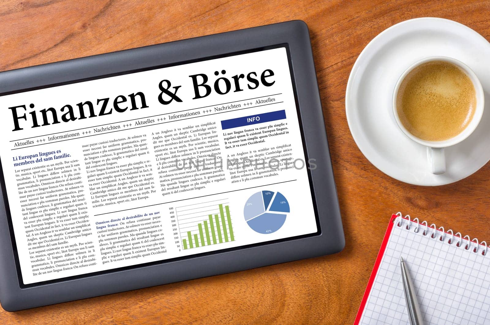 Tablet on desk - Finance and stock exchange