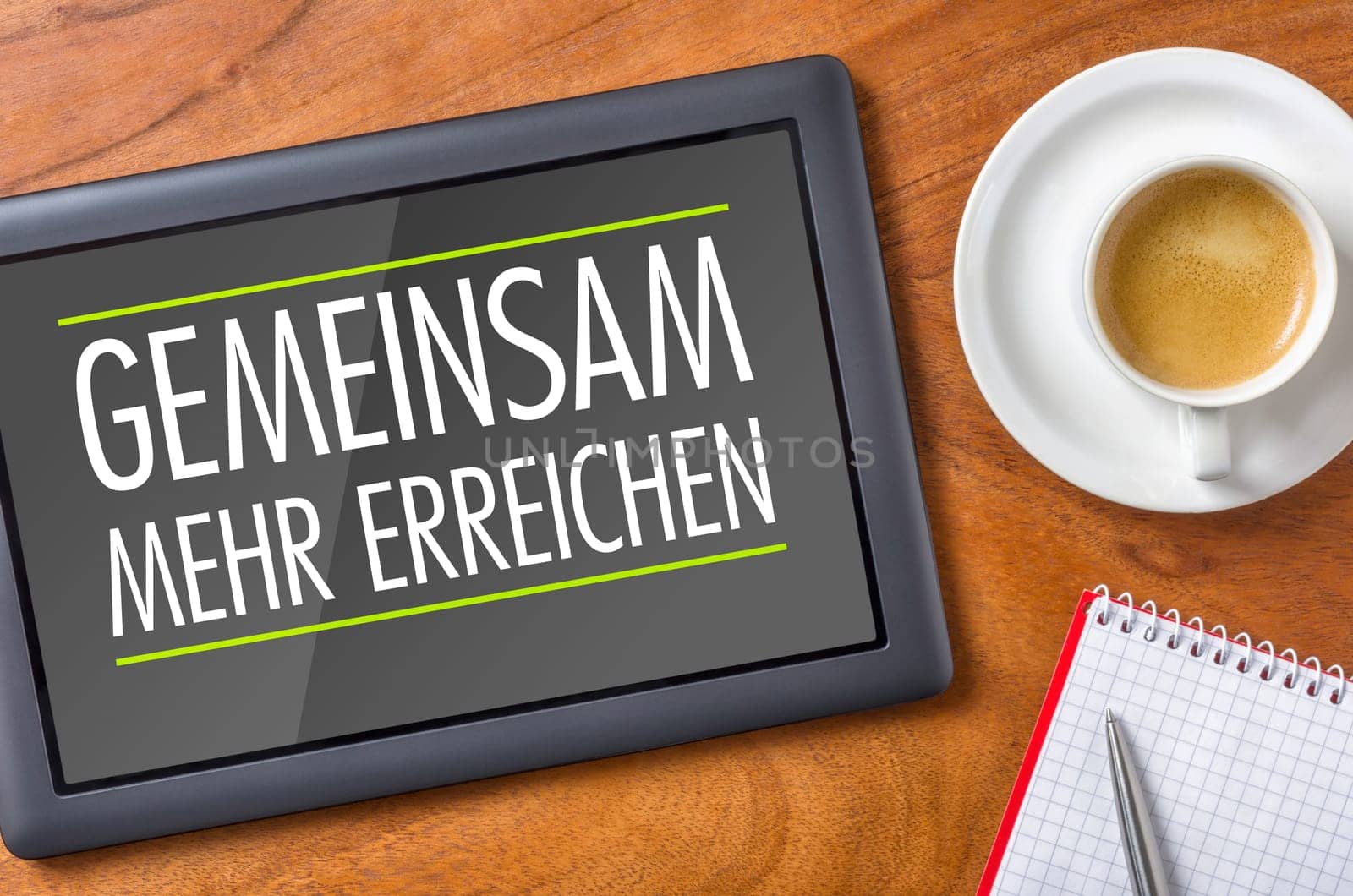 Tablet on desk - Achieve more together