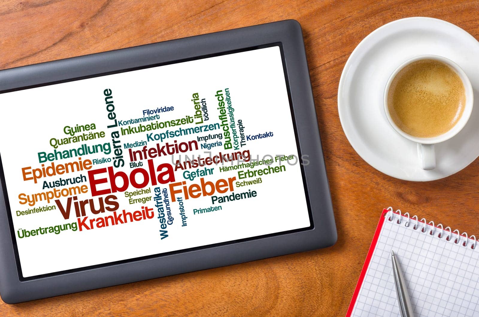 Tablet on desk - Ebola