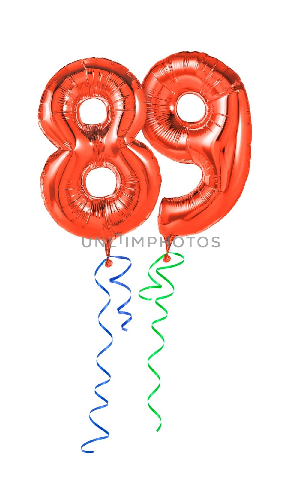 Red Balloons with Gift Ribbon - Number 89