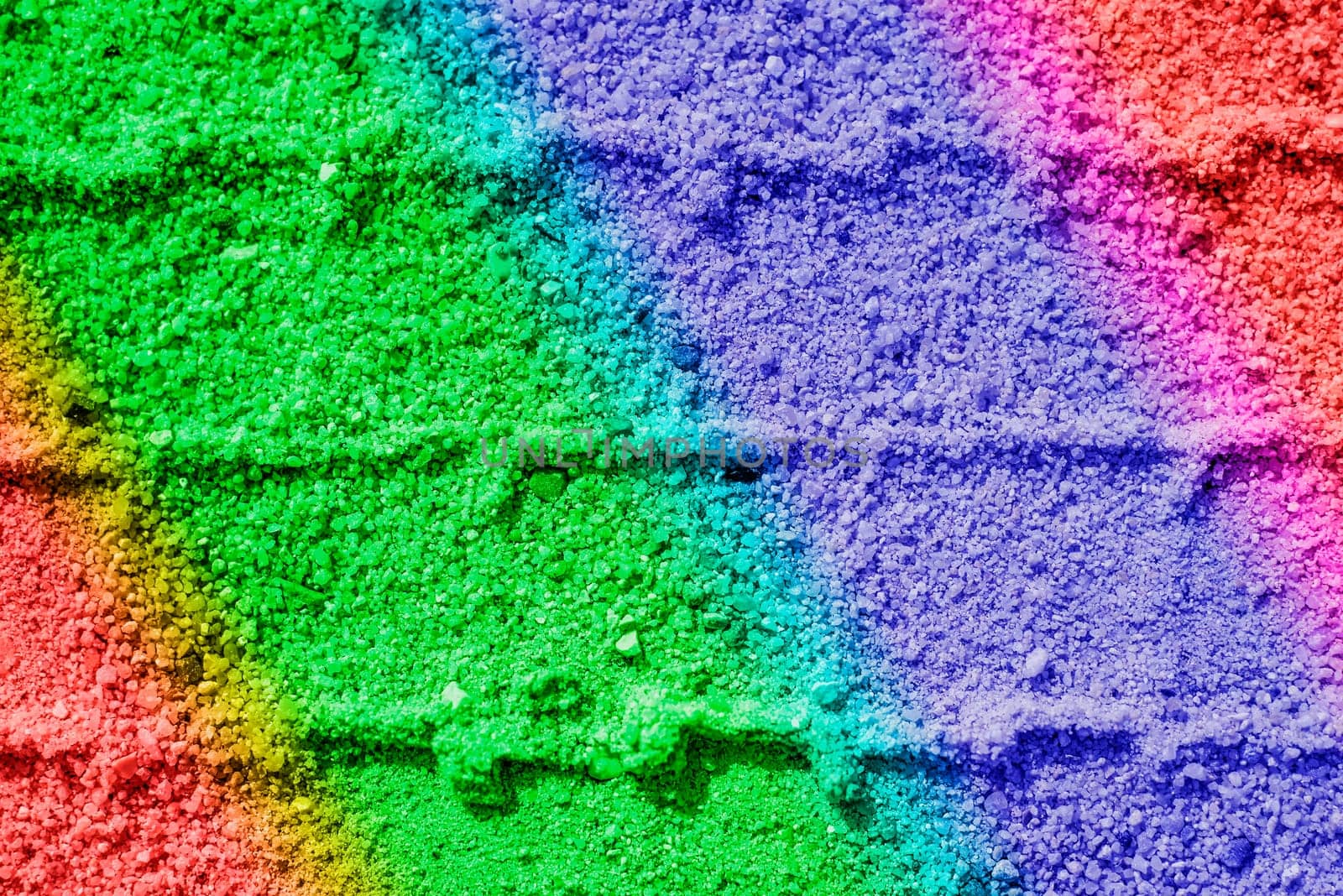 Rainbow colours in the sand