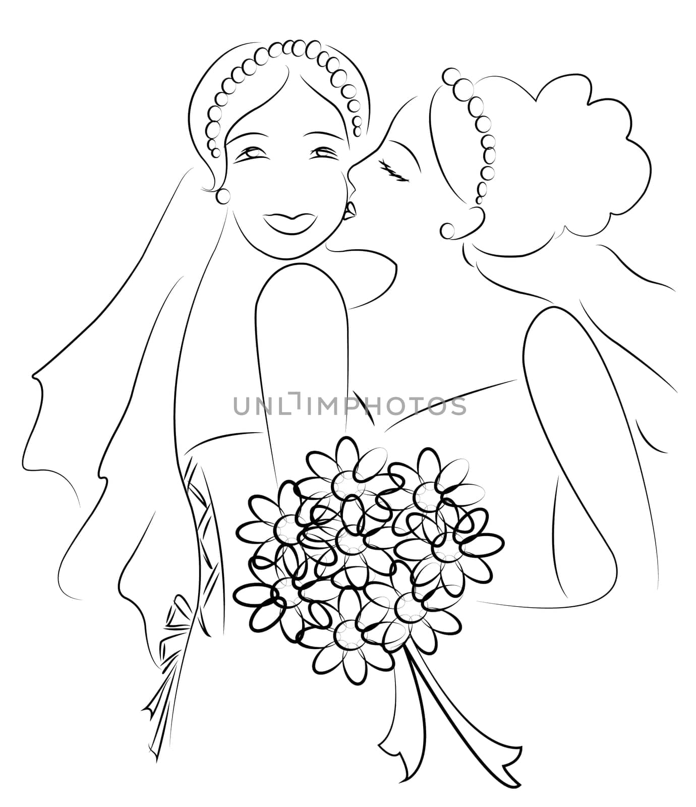 a lesbian couple, just married