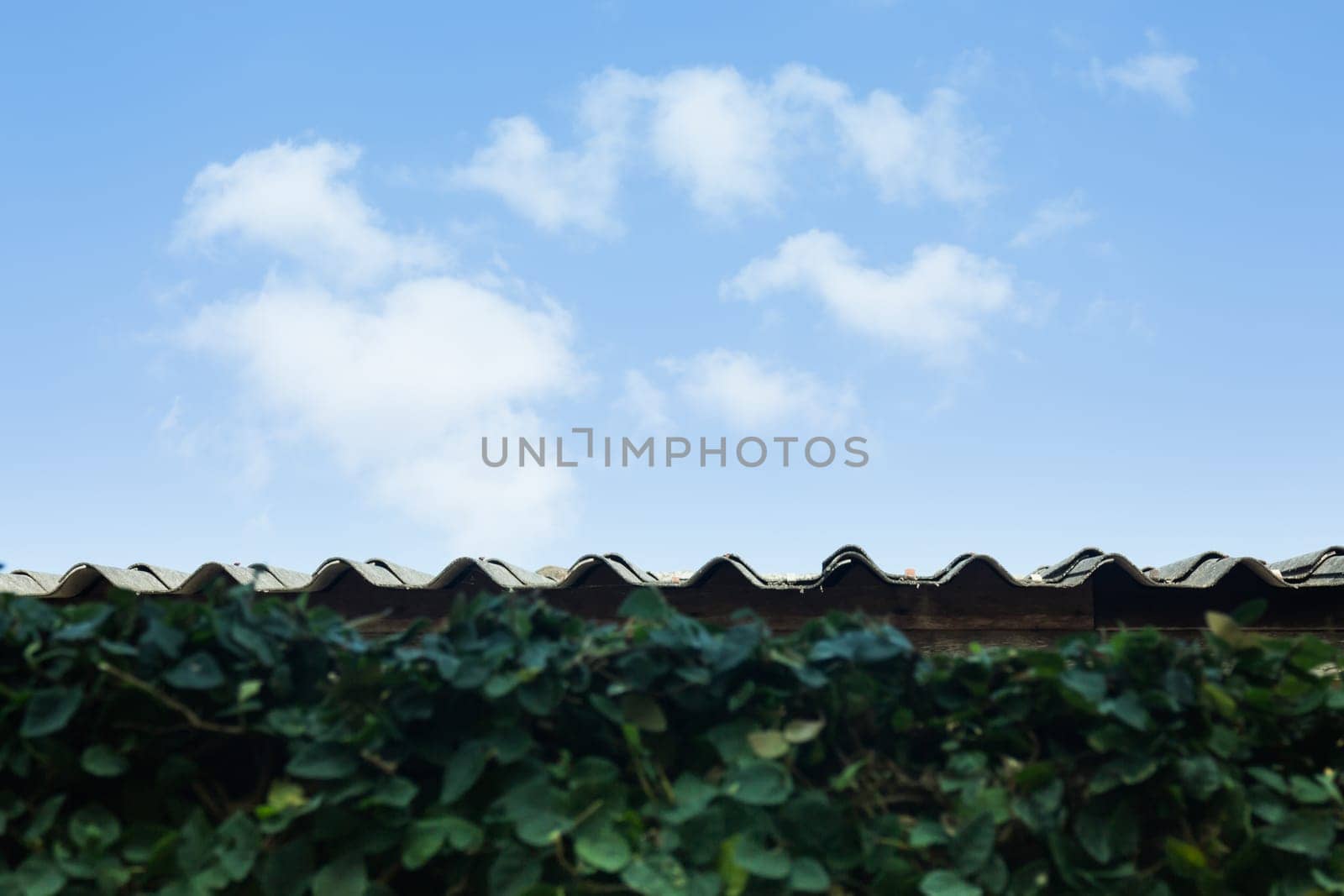 Blue sky on roof top, stock photo