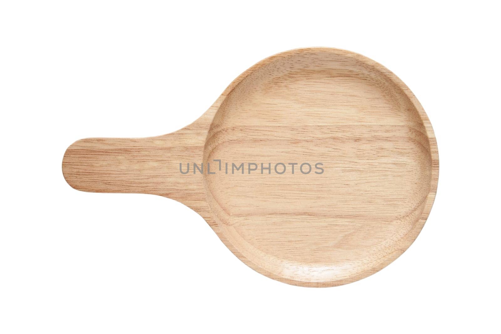Wooden bowl topview isolated on white background, Clipping path