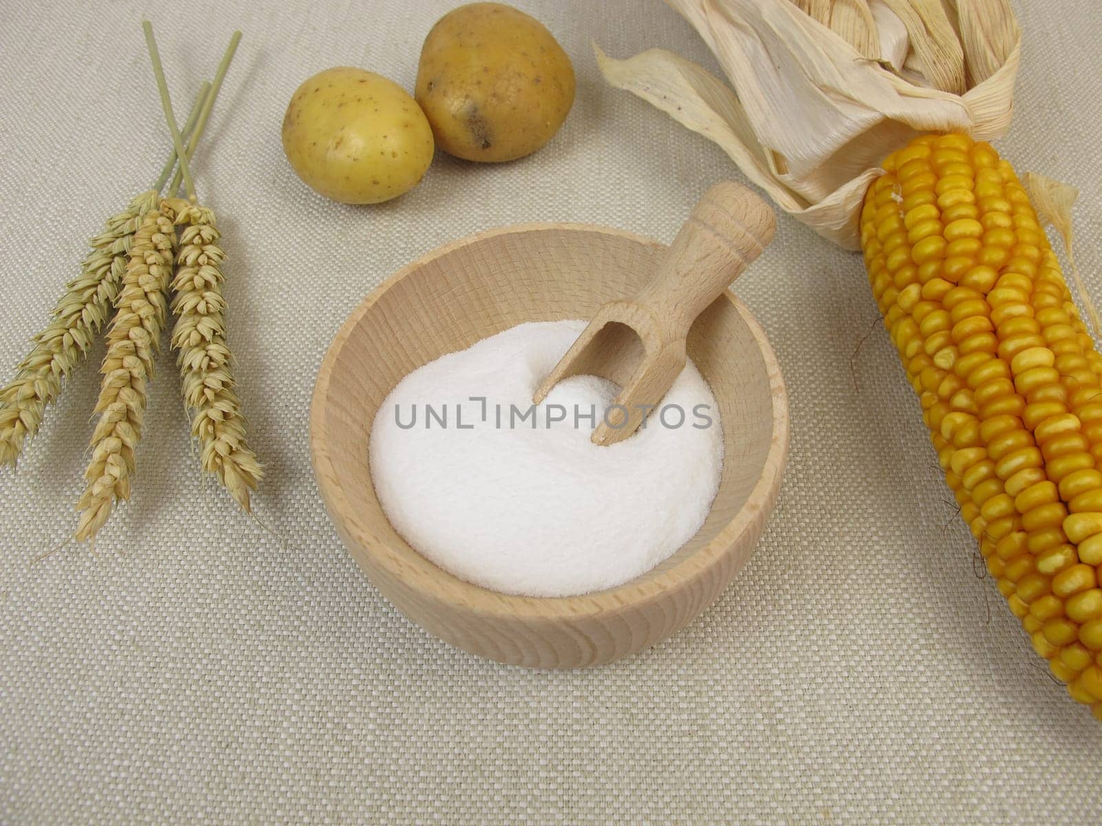 Glucose from corn,wheat or potatoes