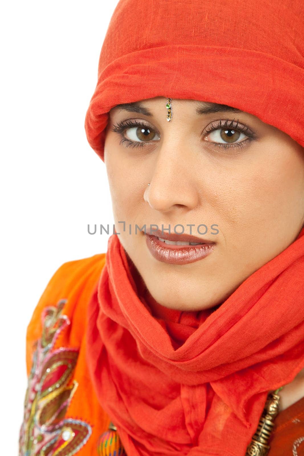 young beautiful woman in a studio portrait