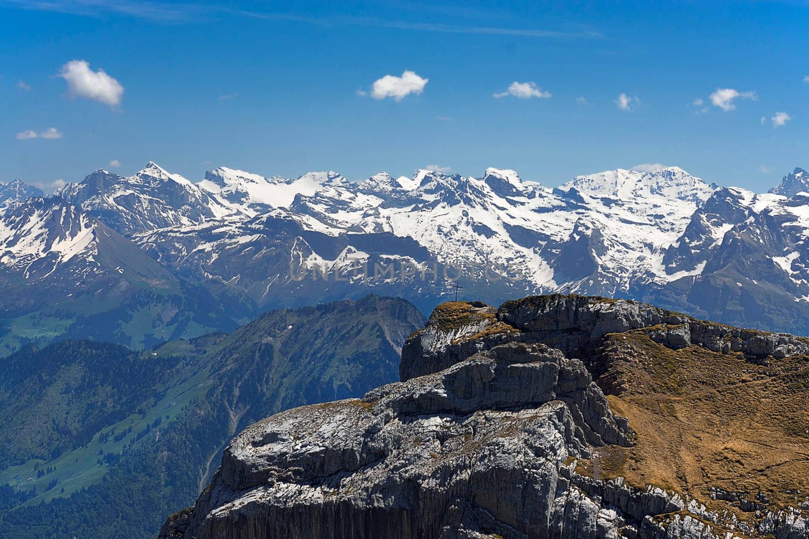 Pilatusridge with Central Swiss Alps