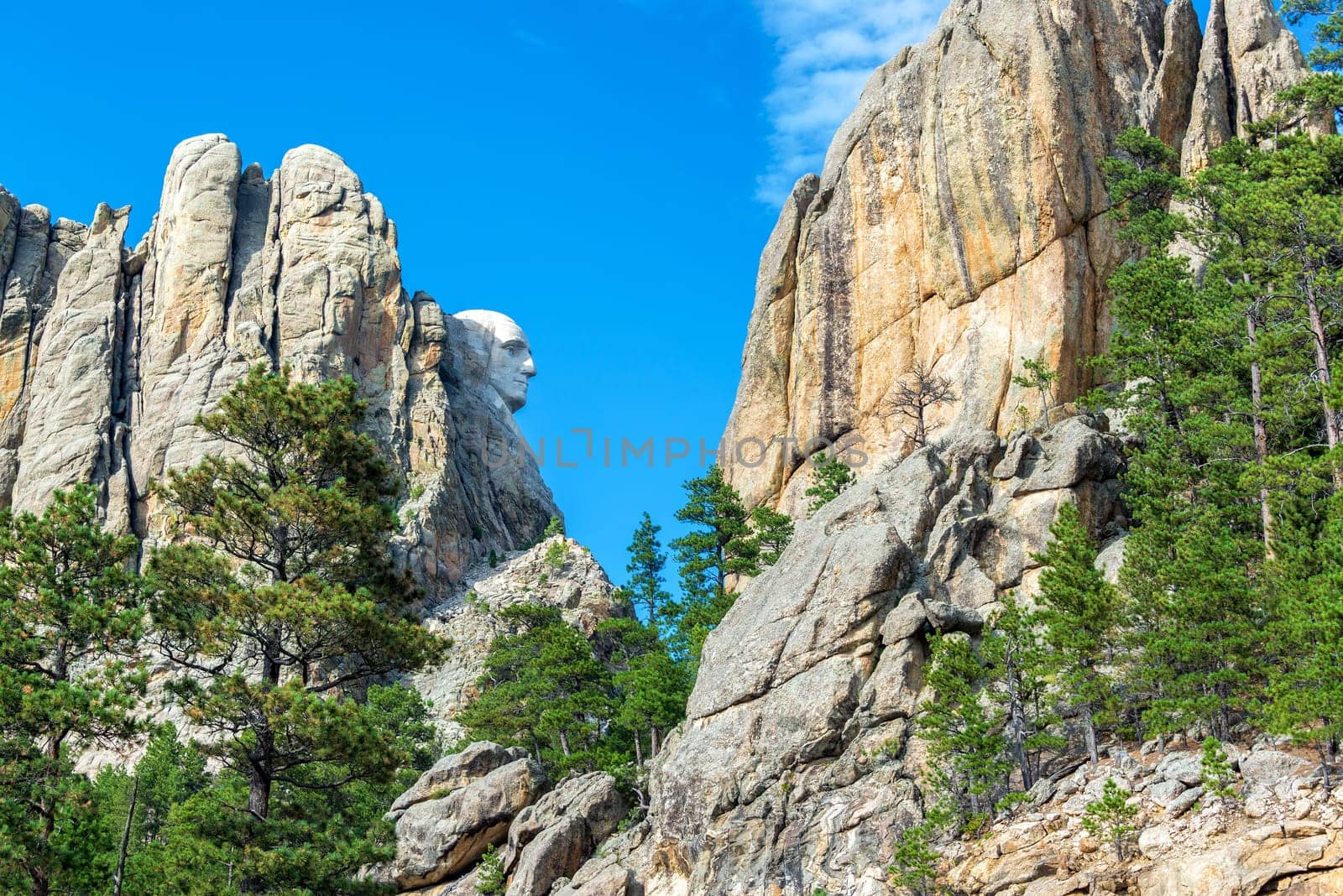 Profile of George Washington at Mount Rushmore