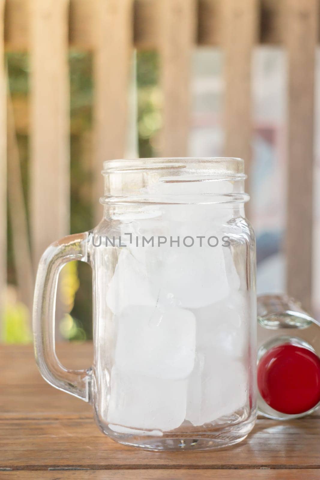 Drinking water and iced glass, stock photo