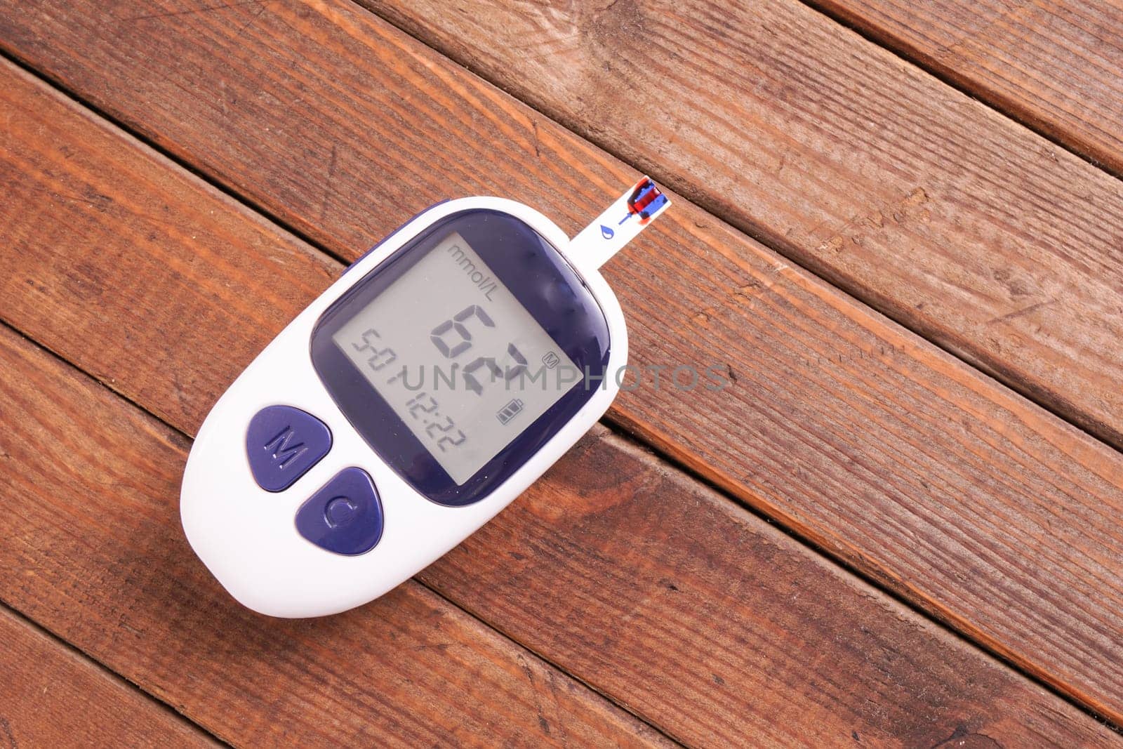 Blood glucose meter with blood drop measuring blood sugar