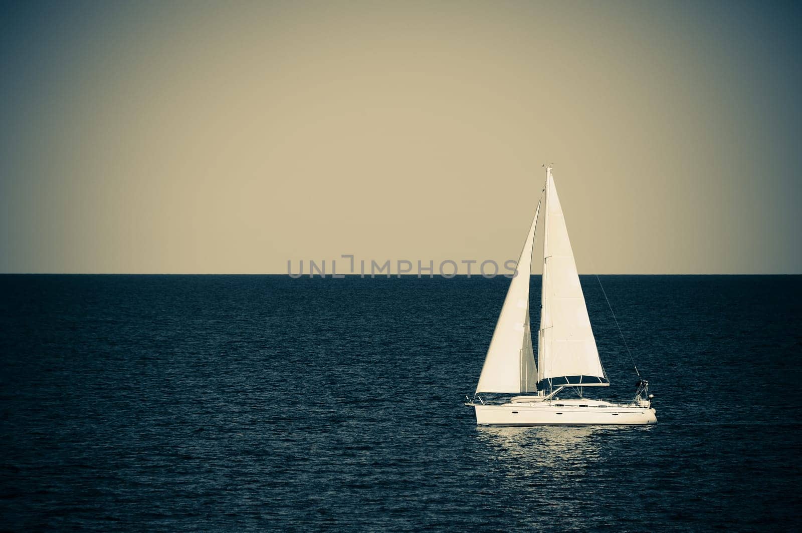 Vintage sailboat on the sea