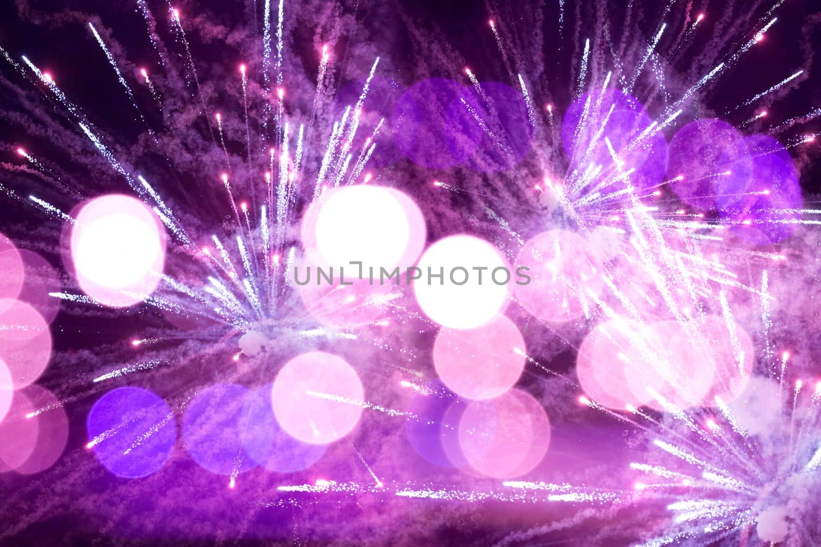 Fireworks at New Year and copy space