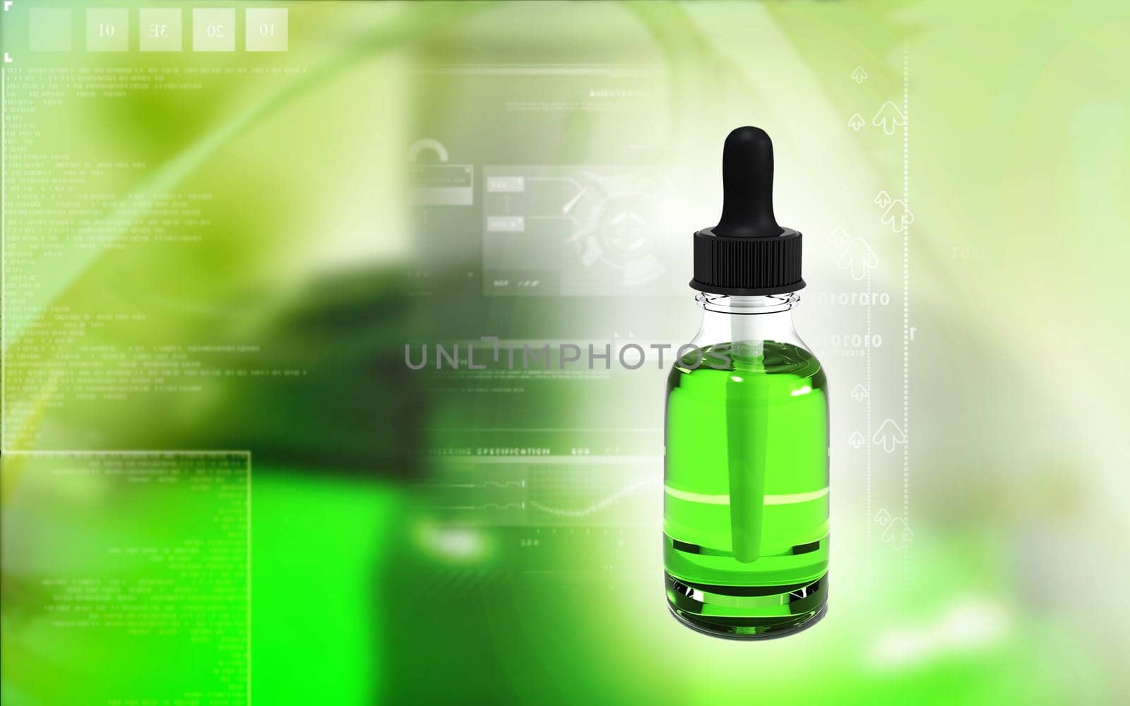 Digital illustration of medicine in colour background