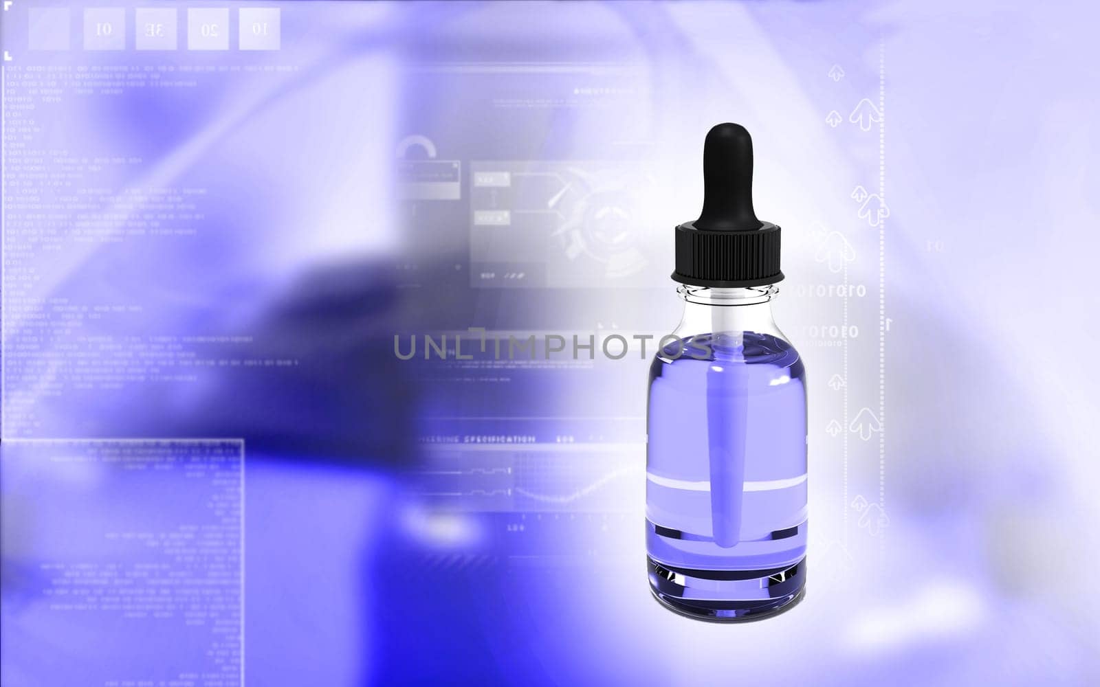 Digital illustration of medicine in colour background