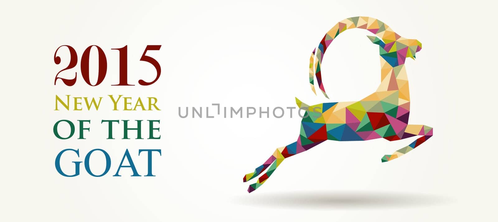Chinese New Year of the Goat 2015 unusual triangle illustration. Ideal for web banner and greeting card template.