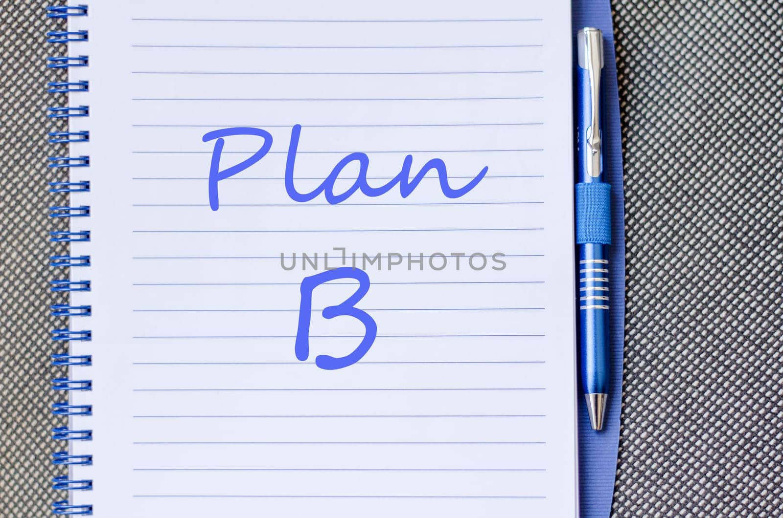 Plan b text concept write on notebook with pen