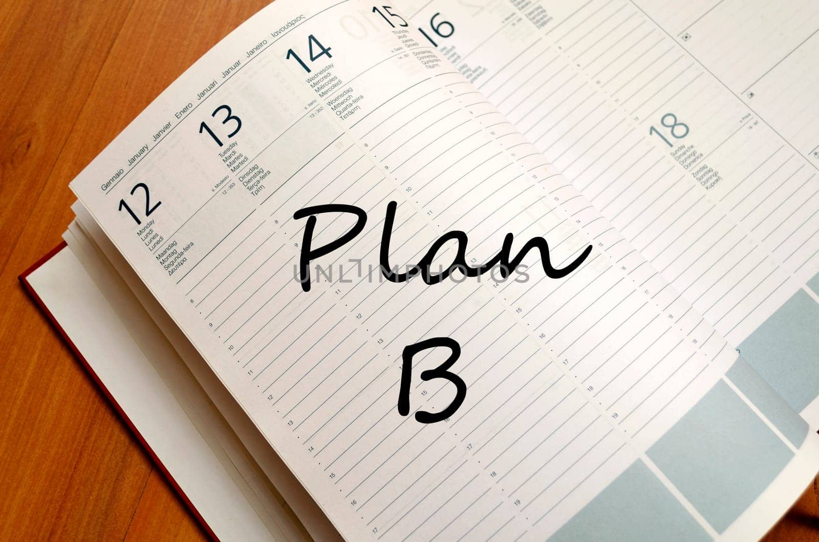 Plan b text concept write on notebook