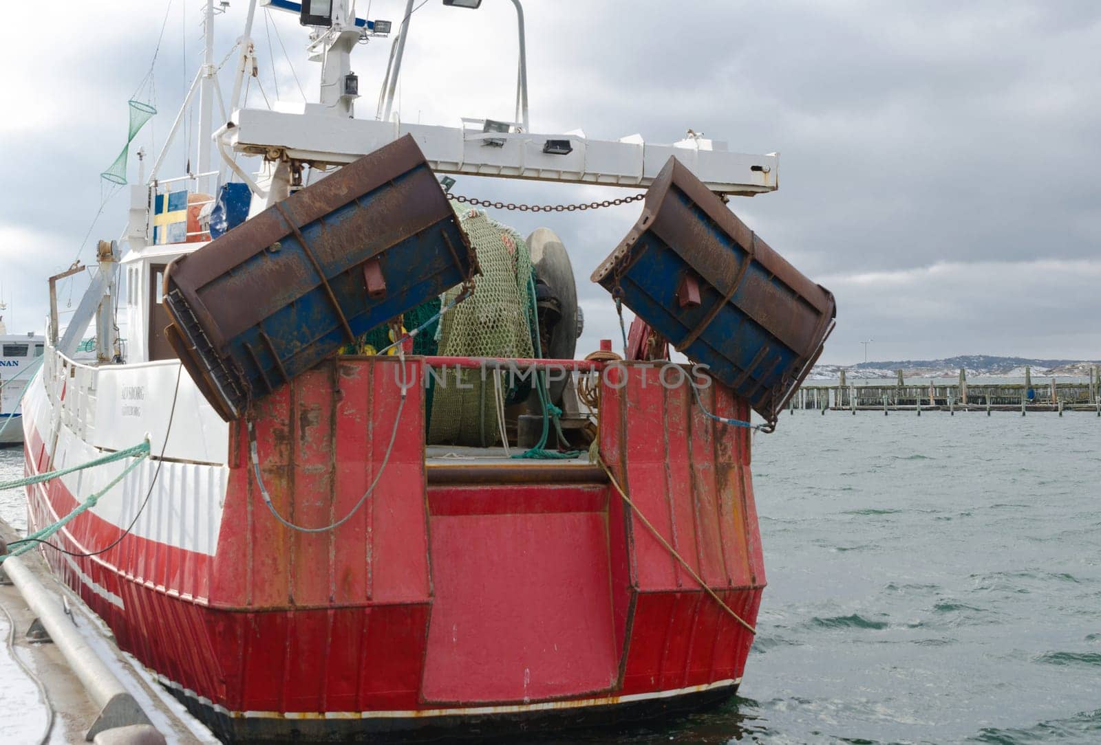 Back of a little fishing boat in the harbour