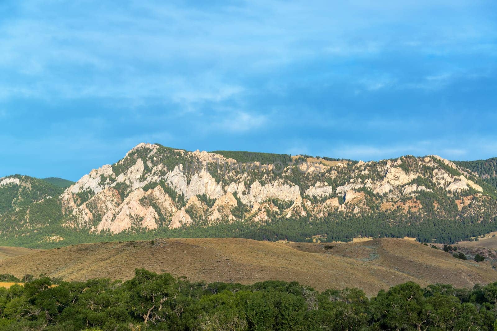 Rugged terrain in the Bighorn Mountain Range near Buffalo, Wyoming